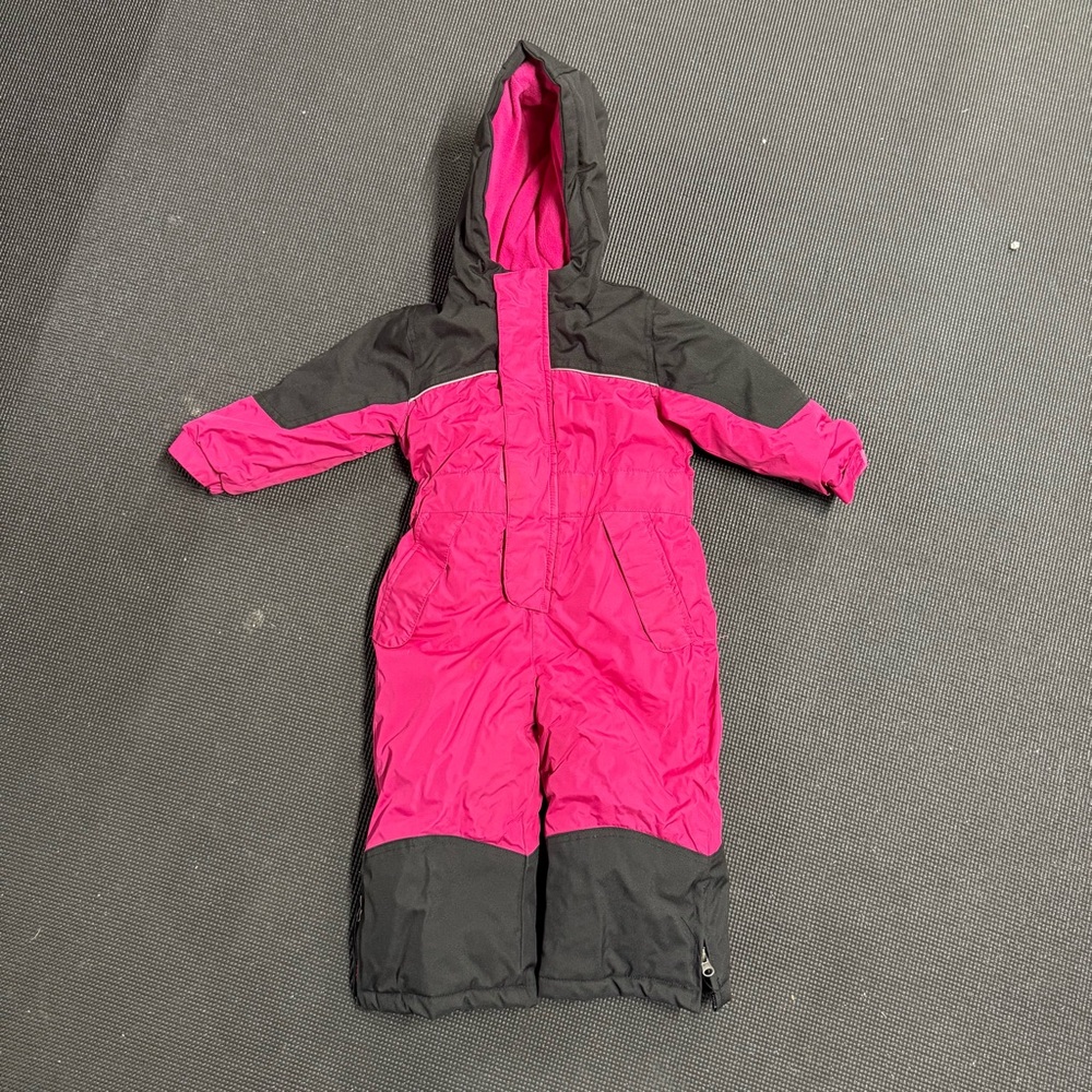 Kids Pink and Black Snowsuit One-piece Sz 2T